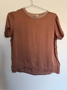 Nation LTD Short Sleeve Crewneck Tee in Rust Brown